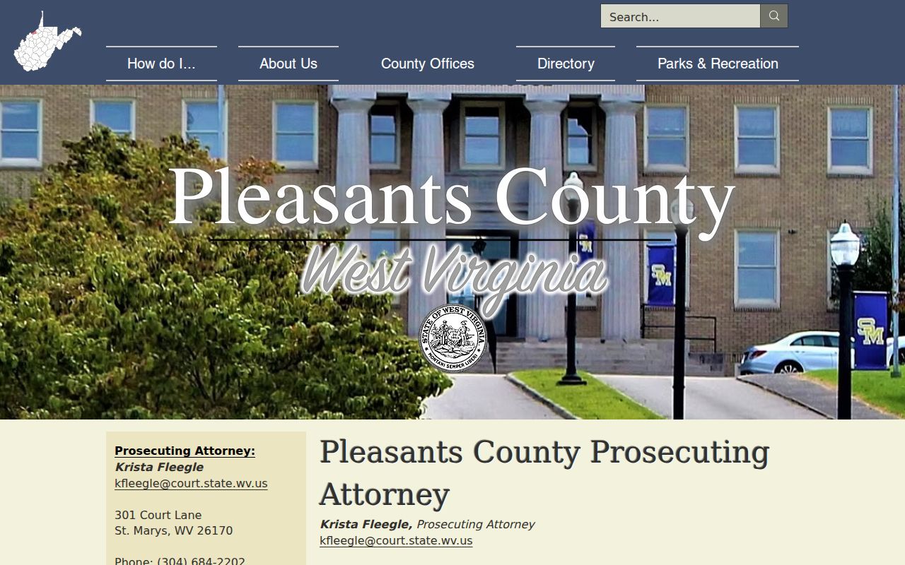 Pleasants County criminal court case prosecutor office information