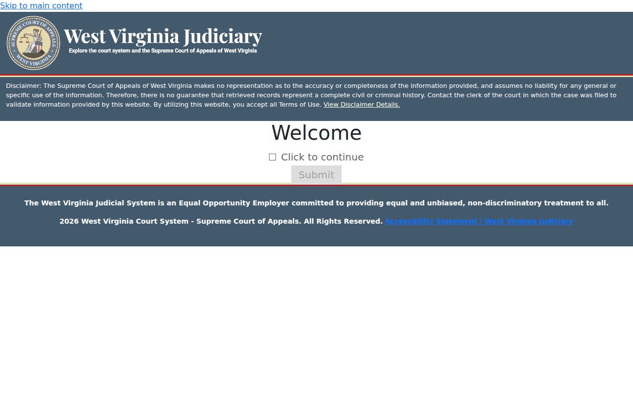 Pleasants County criminal court case search in MCRSearch