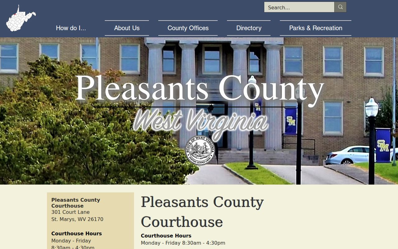 Pleasants County criminal history courthouse records counter