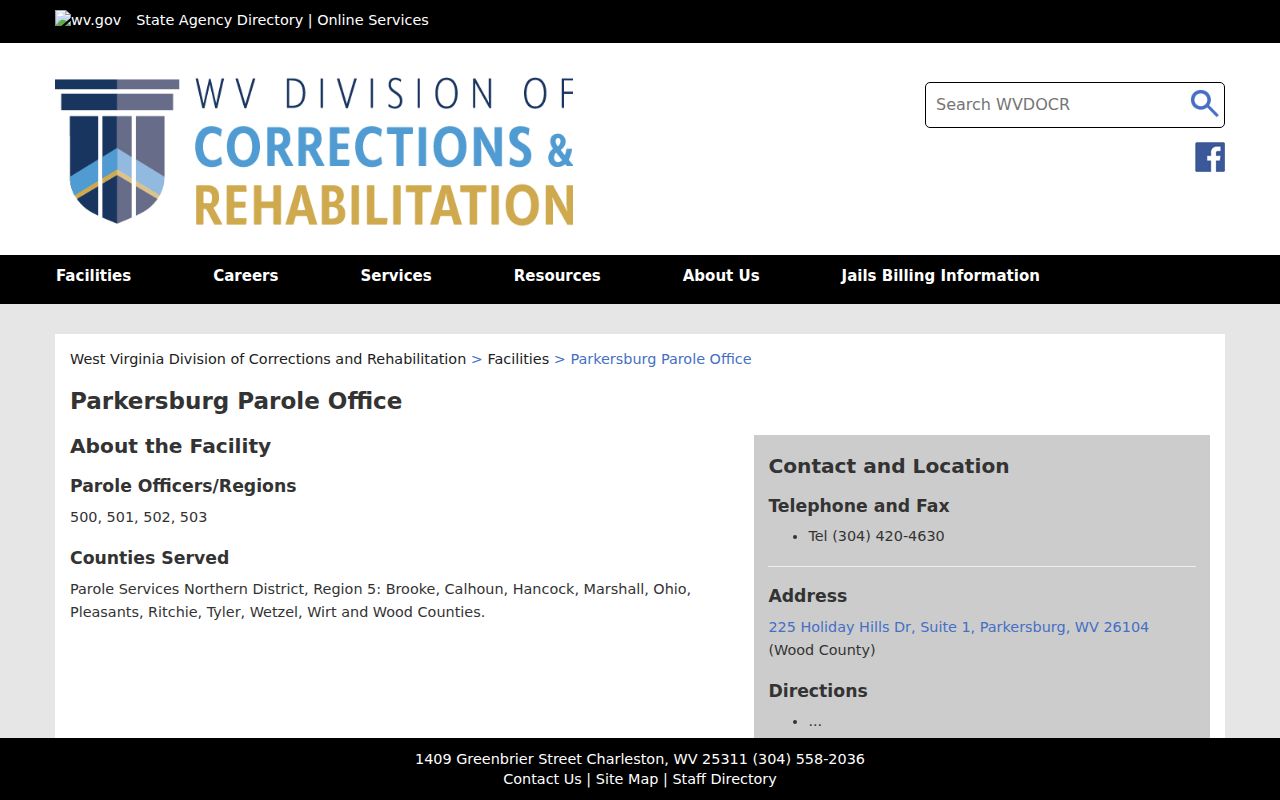 Pleasants County criminal history Parkersburg parole office